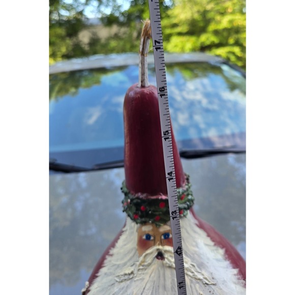 Vintage Hand Painted Gourd Santa Claus Christmas Luminary Signed Dated 2003 - Picture 7 of 9